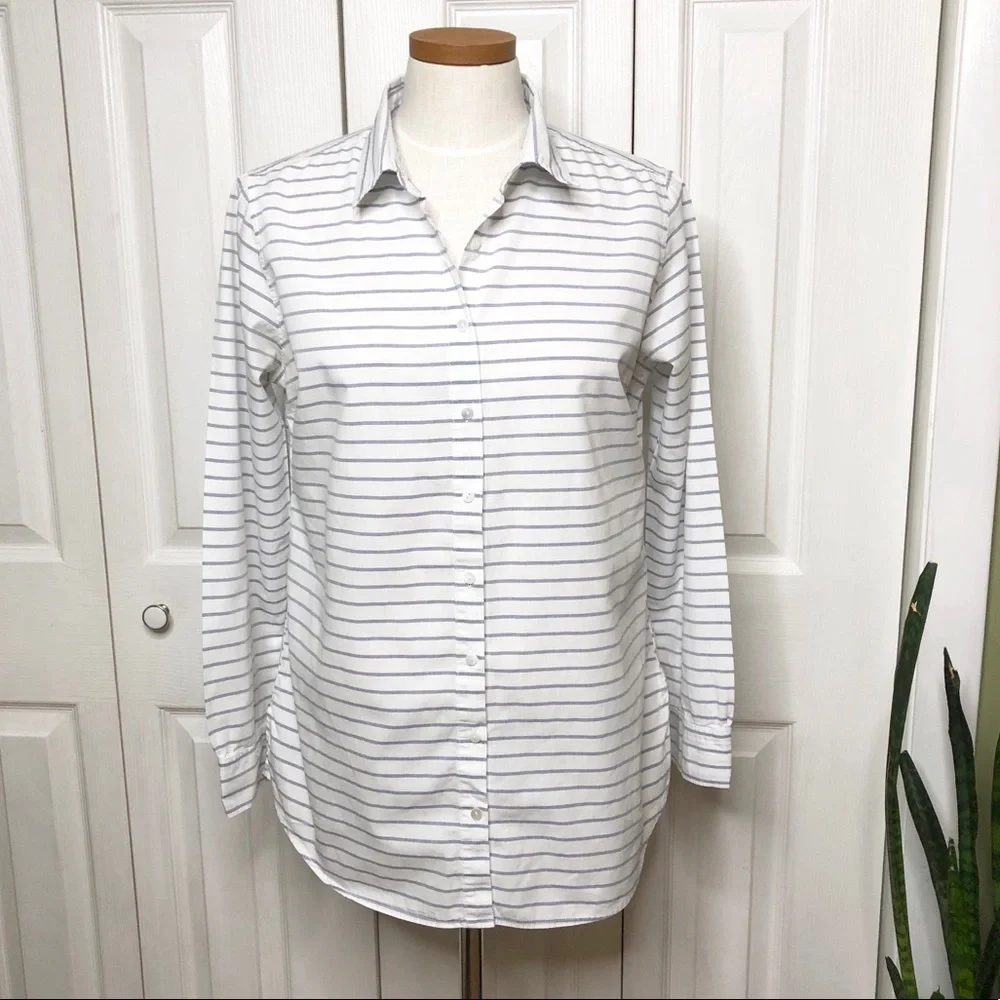 LLBean striped button up shirt, relaxed fit